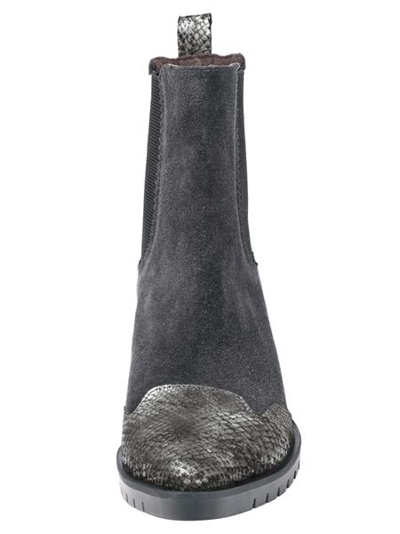 Damen Ankle Boot Stiefelette bedruckt Ziegen Veloursleder  GR. 38