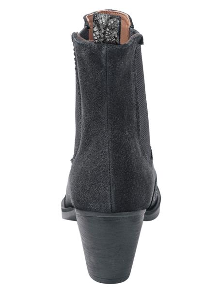 Damen Ankle Boot Stiefelette bedruckt Ziegen Veloursleder  GR. 38