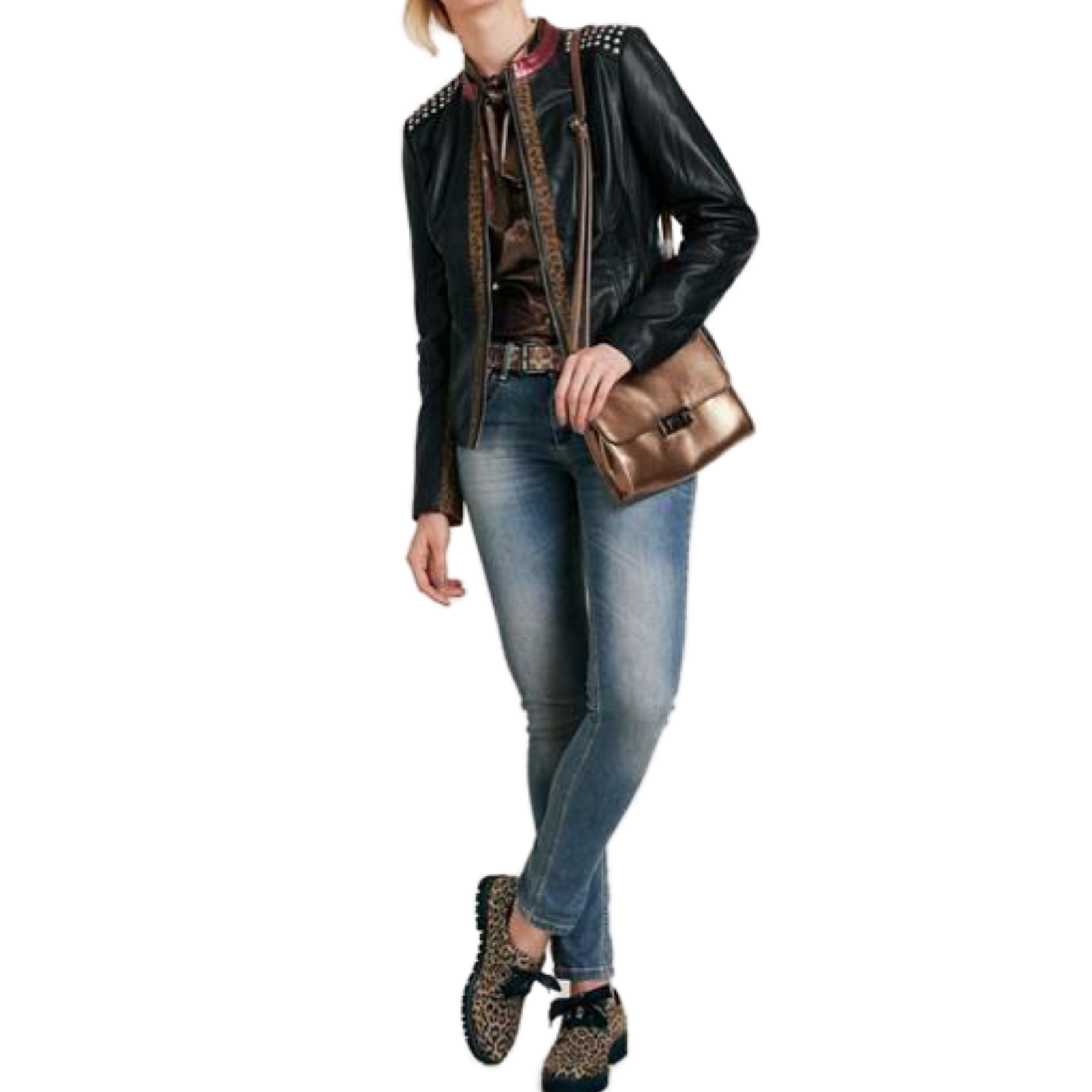 Heine STYLE Rebel Elegance Nieten-Lederjacke | Trend & Chic Heine STYLE Rebel Elegance Nieten-Lederjacke | Trend & Chic