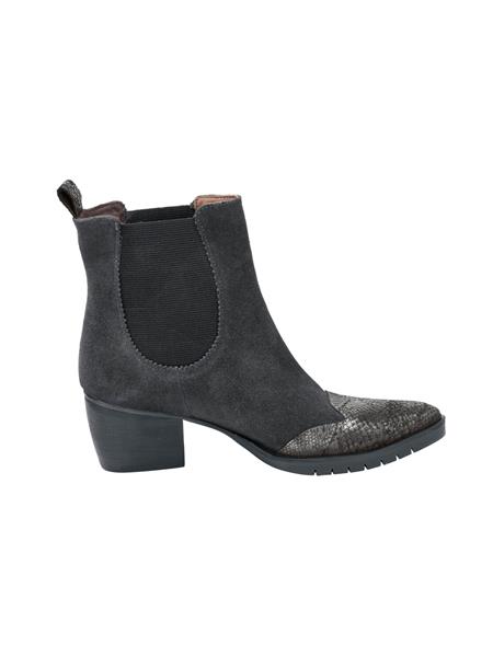 Damen Ankle Boot Stiefelette bedruckt Ziegen Veloursleder  GR. 38