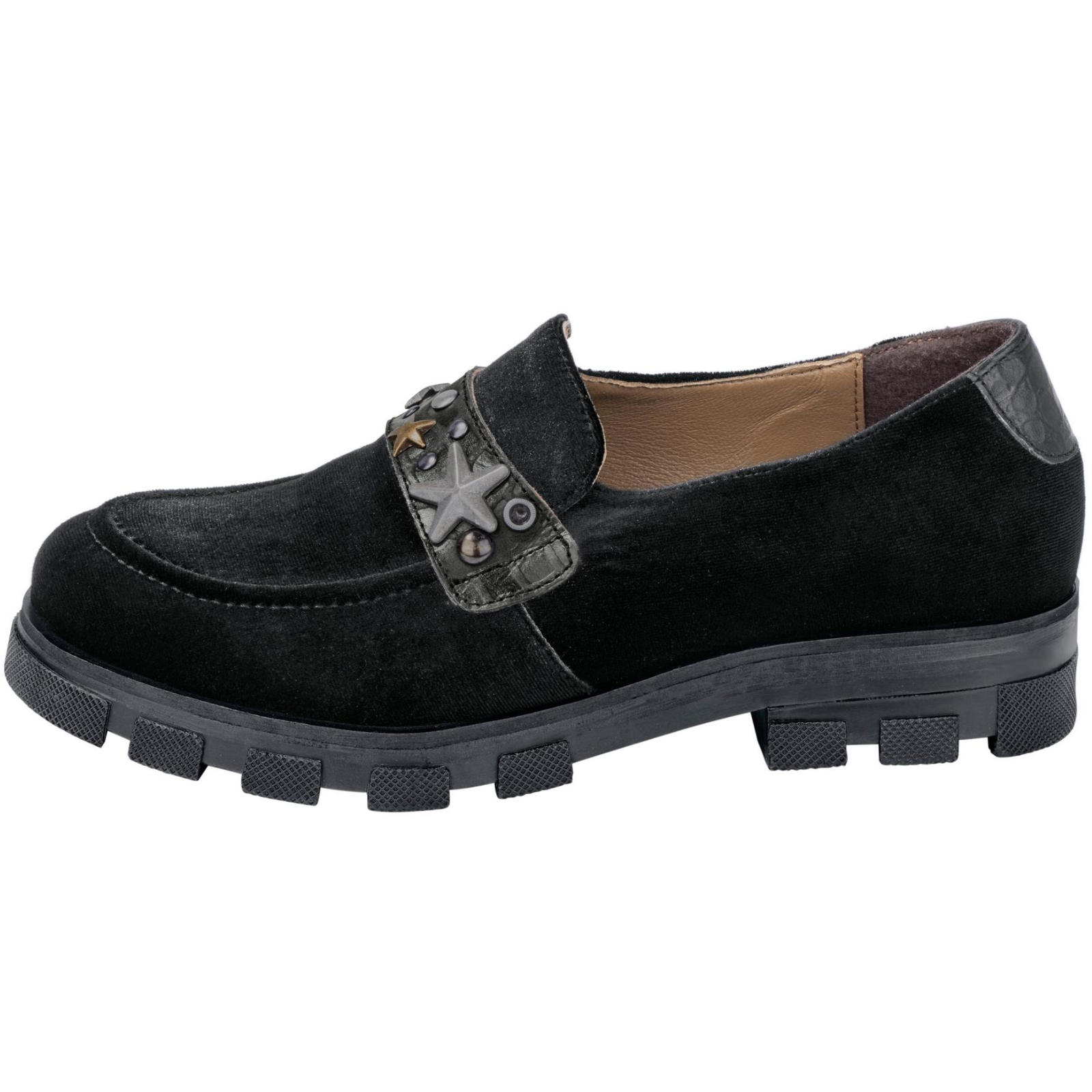 Elegante Damen Slipper aus Kunstleder in Schwarz