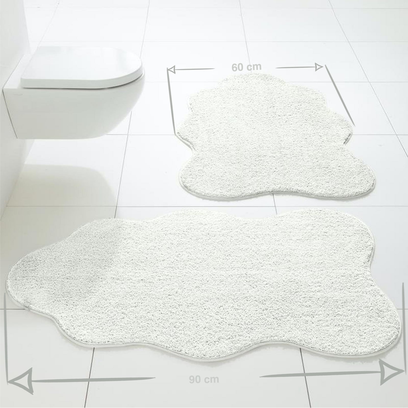 Flauschglanz Fell-Form Badematte – Multifunktionaler WC-Vorleger & Duschvorleger