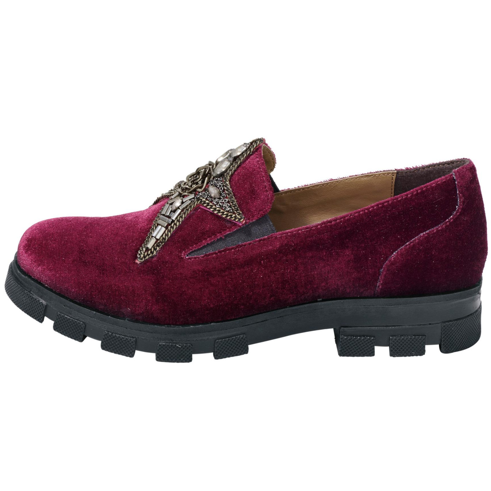 Elegante Damen-Slipper aus weichem Samt und funkelnder Stern-Applikation